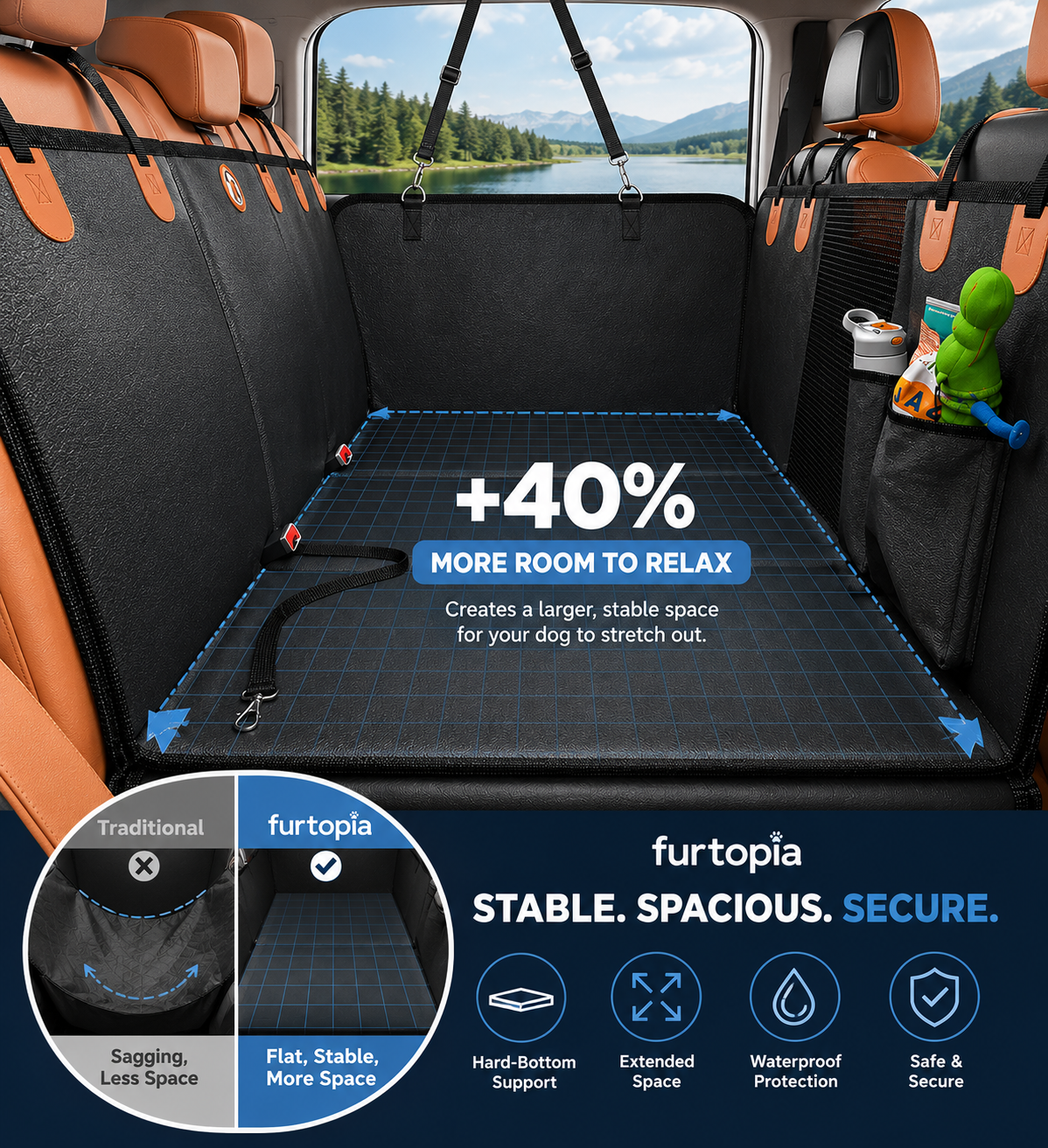 Waterproof Dog Back Seat Extender