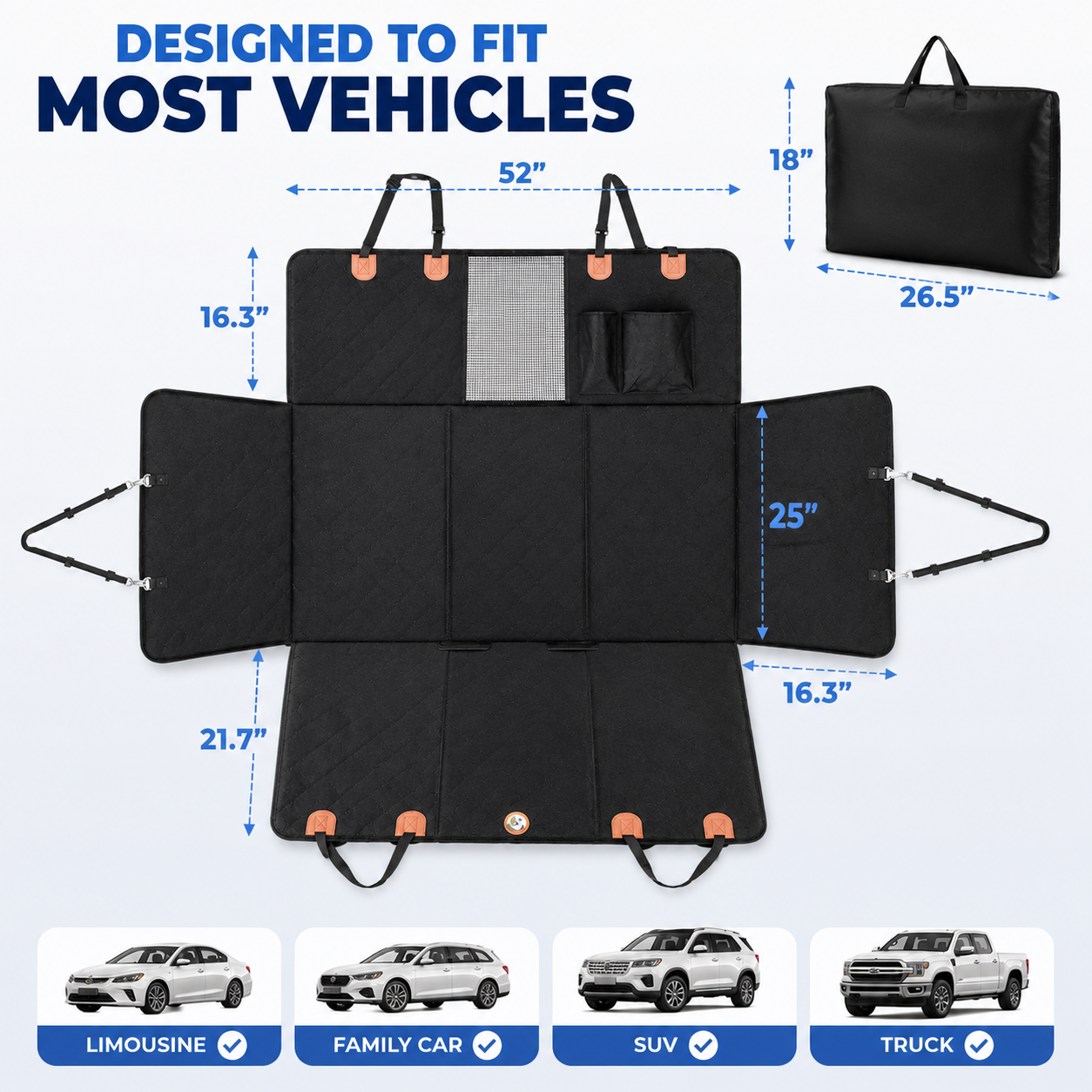Waterproof Dog Back Seat Extender