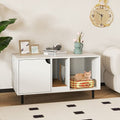 Cat Litter Box Enclosure for 2 Cats Hidden Cat Washroom- White